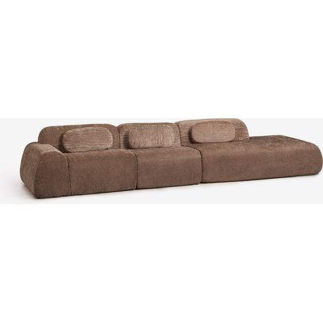 Divano modulare angolare a 3 pezzi con chaise longue destra in ciniglia confezionato sottovuoto Merida SKLUM