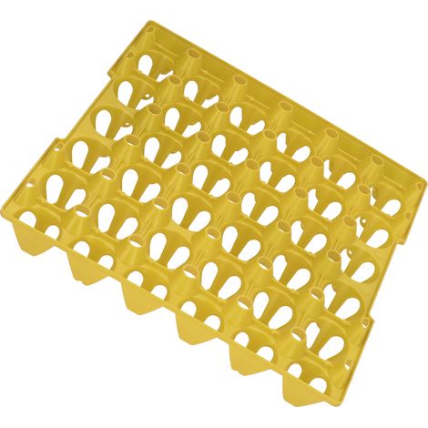 Lot de 5 plateaux à œufs en plastique (30 alvéoles) pour le rangement et le transport, fournitures pour la maison et la ferme, jaune (1/5)