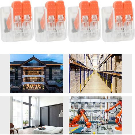 Lot de 20 borniers PCT-662 pour câblage de bâtiments, connecteurs pour luminaires, borniers à connexion rapide sans vis, orange (1/5)