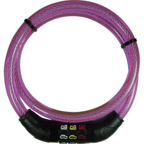 Security Plus CSL80Pink Kabelschloss  Pink  Zahlenschloss mit Symbolen