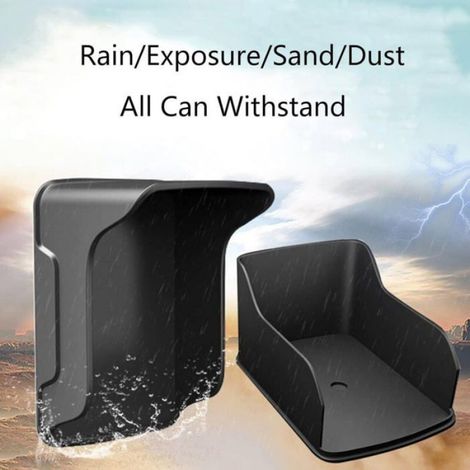 Housse de pluie pour sonnette - - Forme en U - ABS - Noir mat - Étanche, anti-UV (1/4)