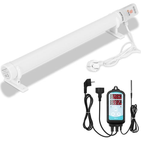 SWANEW Riscaldamento per serre Riscaldamento elettrico con asta bianca per serre con funzione di prenotazione 120W Con termostato digitale da 3000W (1/5)