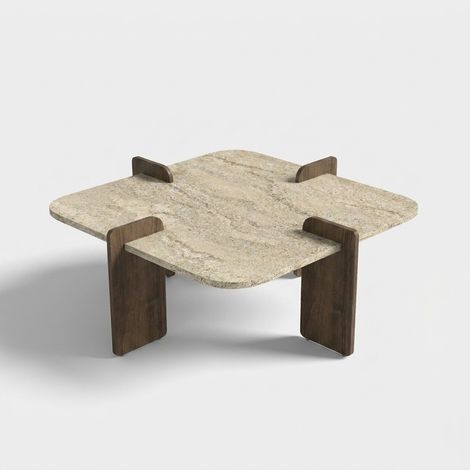 Moderner quadratischer Couchtisch aus Melamin Poalla - Beige (1/5)