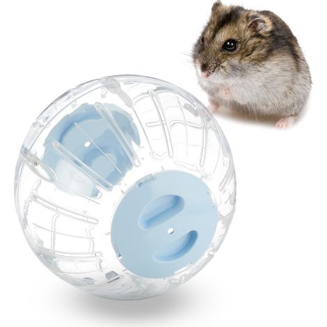 Relaxdays Palla per Criceti, Sfera da Ø 18,5 cm, Giocattolo per Topi, in Plastica, Hamster Ball, Trasparente Azzurro