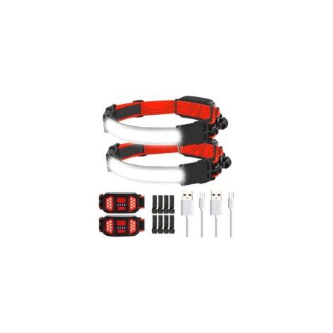 Linterna frontal LED recargable, 1000 lúmenes – ángulo de haz de 230° – resistente al agua y ligera (105 g) – modos COB para acampar, hacer senderismo y pescar - Crezuo