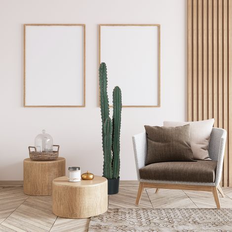 Grande cactus artificiale realistico, grande pianta artificiale, dimensioni: Ø 18 x 120H cm, verde
