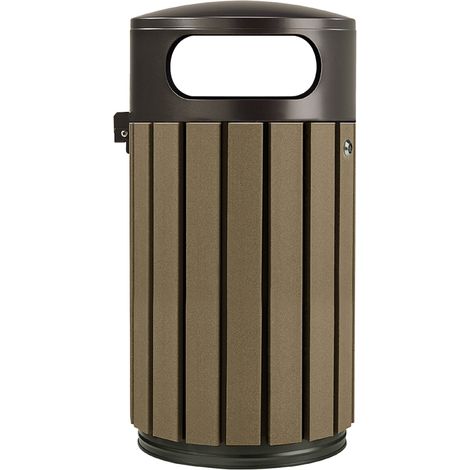 Corbeille à poser ou à fixer Zeno Brik - 40l - PolyAI marron / gris manganèse