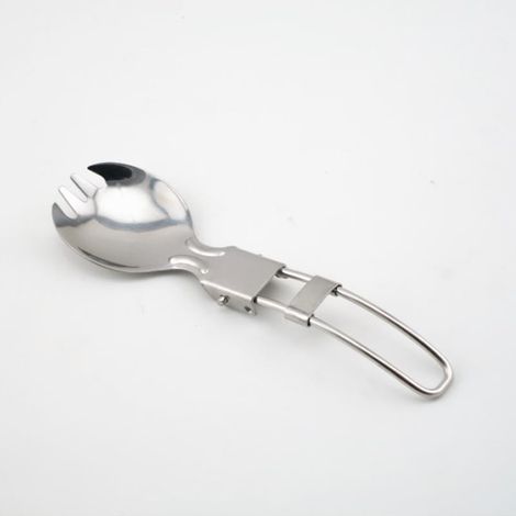 Couverts Pliables En Acier Inoxydable - Fourchette Cuillère Couteau Ensemble De Vaisselle De Table Pour Voyage Camping Pique-Nique Extérieur - 4 Pièces (1/5)