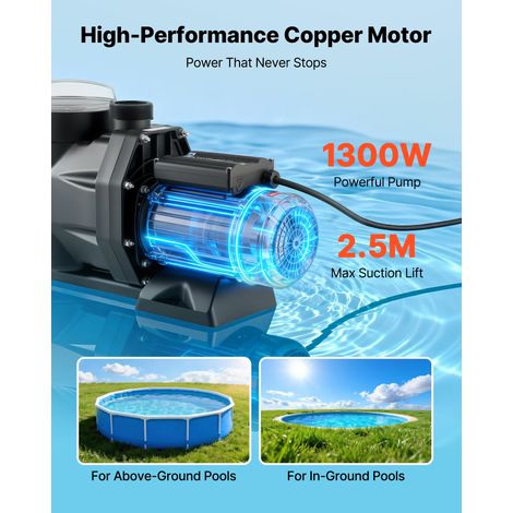 Pompe Piscine 1300 W Pompe Filtration Piscine 28800 L/h pour (1/5)