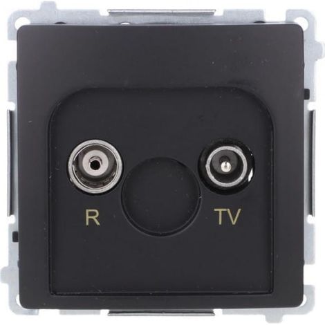 Presa per antenna Simon Basic R-TV, passante 10 dB (modulo), 1 ingresso: 5-862 MHz, nera BMZAP10/1.01/49