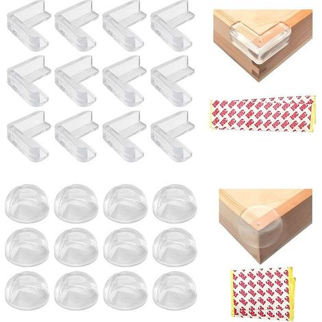 Corner protectors for babies, 24 pieces transparent corner protectors for children, safety corner protectors for babies with reinforced adhesive, for table and furniture corners (1/5)