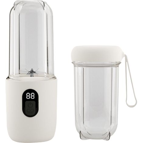 Tragbare Wasserflasche für unterwegs, Mini-Entsafter, Einzelmixer (für Smoothies und Milchshakes), USB-Ladefunktion, Akkuanzeige