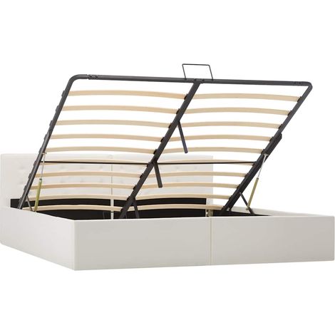 Maison Exclusive - Giroletto con Contenitore Idraulico Bianco Similpelle 180x200cm (1/5)