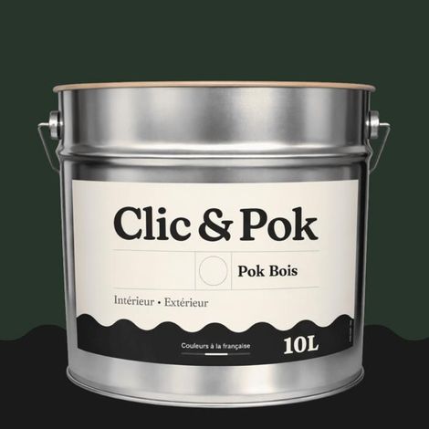 Peinture Bois Extérieur – POK BOIS - 10L - RAL 6009 - Vert sapin- Résistante aux intempéries - Ne s'écaille pas