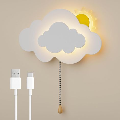 Applique Murale Enfant LED - Lampe Murale Sans Fil Rechargeable - 3 Températures de Couleur, Éclairage Doux pour Chambre, Chevet & Salon, Blanc (1/5)