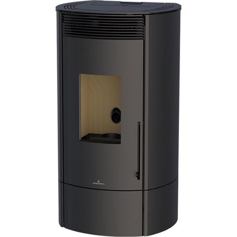 Poêle à granulés option canalisable - BRONPI Mila 10.3 kW  Noir - Foyer en vermiculite - Sans KIT de canalisation