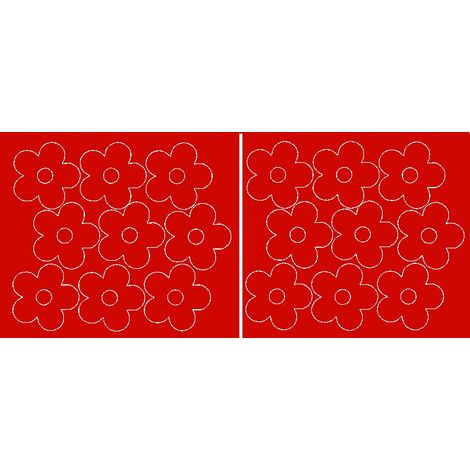 Stickers muraux fleurs, 18 pièces, rouge brillant