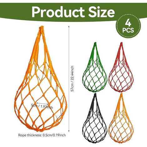 Hanging Mesh Bag for Chickens, Chicken Feeder, Chicken Feed Mesh Bag, Feeding Net for Hens, Chickens, Ducks, Birds (Red/Black/Yellow/Green)  Mangeoire Poules, Sac de Maille D'alimentation de Poulet, F (1/4)