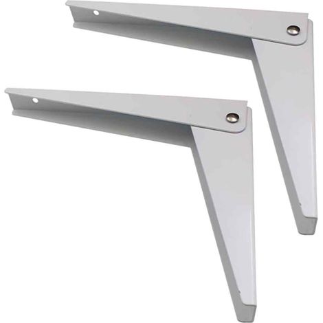Support Mural Pliant 2 pièces, Repliable Rabattable en Métal Support Garage Console Pliante DIY Rayonnage, Blanc 8\"/200 mm (1/5)