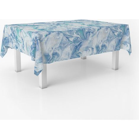 Nappe Toile cirée Lavable rectangulaire 260x140 cm Genil Bleu (1/5)