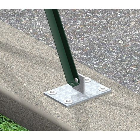 Supporto Zincato per Fissaggio a Terra Saetta a L (25x25x3)