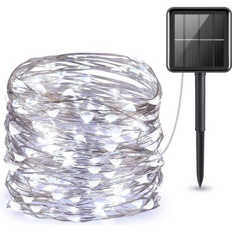 2 Éclairage Modes 100 LED Solar String Fée Lumières 1-Pièce, 10 Mètre Longueur, Froid Blanc (1/4)