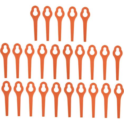 25 High-Strength ABS Plastic Lawnmower Blades, Lawn Cutting Tool, Orange Replacement Parts for Trimmers (1/5)