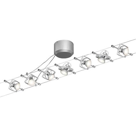 Cable System Kit Mac II 7x10W max, Cable System Matt Chrome Metal GU5.3 without Bulbs (1/5)