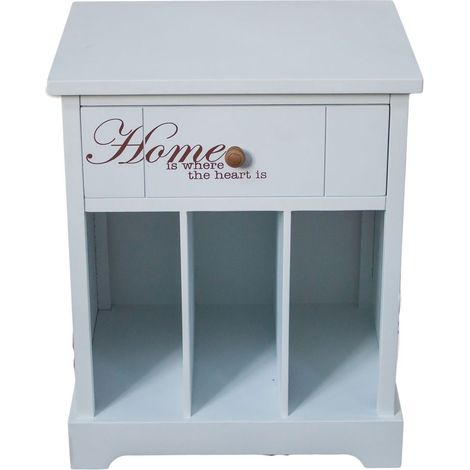Kommode 1 Schublade weiß Schrank Schriftzug Regal Möbel 50 kg Belastbarkeit BHP B421369 Home (1/4)