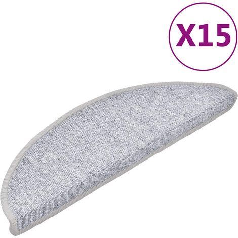 vidaXL Tappetini per Scale 15 pz Grigio Chiaro 56x17x3 cm (1/5)