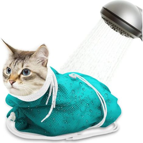 Sac de douche en maille respirante vert 50 x 70 cm, 1 pièce, anti-rayures, réglable, pour la coupe des ongles et le bain