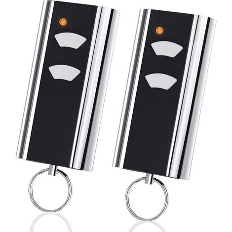 Lot De 2 Télécommandes Universelles Pour Porte De Garage 433 Mhz Émetteur Portable (1/4)