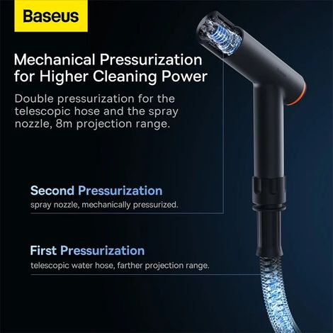 Pistolet à eau pour voiture, nettoyeur haute pression, buse de nettoyage avec tuyau, pistolet de pulvérisation portatif (1/5)