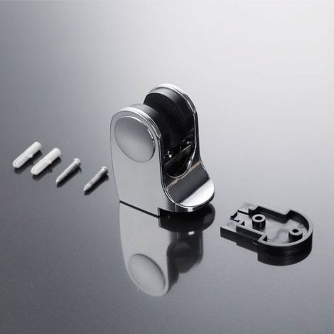 Support De Douche - Réglable En Hauteur - Pour Pomme De Douche - Fixation Murale - En Plastique ABS - Chromé Argent - 1 Pièce (1/5)