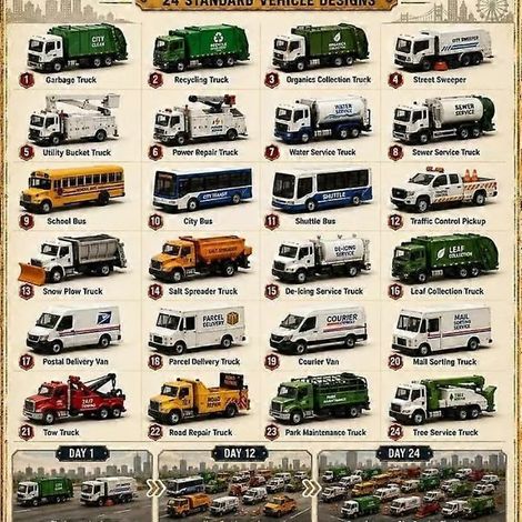 Modèle de voiture de Noël, calendrier de l'Avent 24 jours, décoration en plastique WY26, flotte de service municipale (1/5)