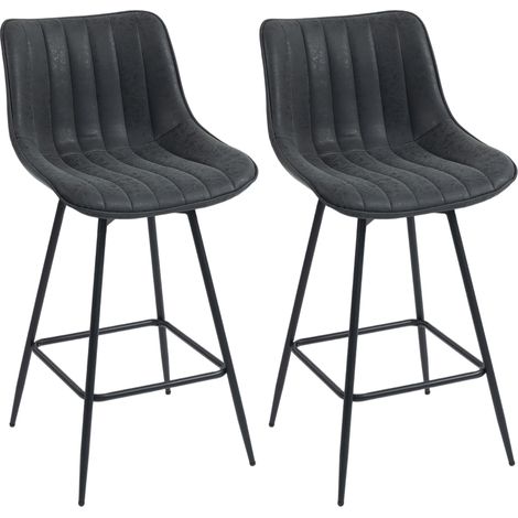 Set di sgabelli da bar da 2, sgabelli girevoli da 68 cm con schienale per isola di cucina, sala da pranzo, nero (1/5)