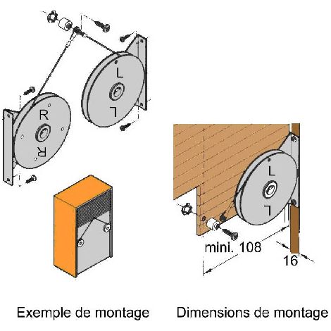 Mécanisme d'équilibrage du poids pour rideaux - Décor : Noir - ITAR (1/2)