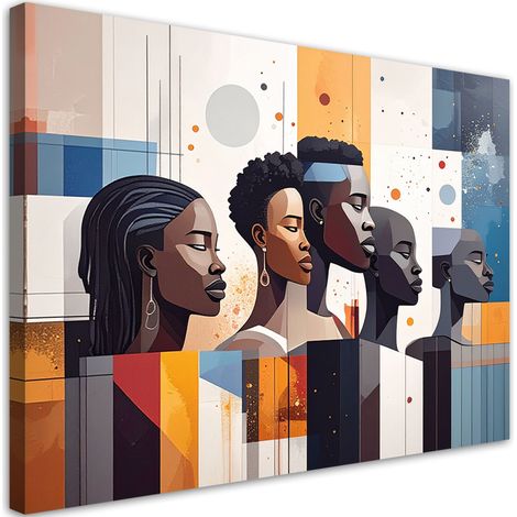 Tableau déco Personnes Afrique Abstrait 100x70 (1/4)