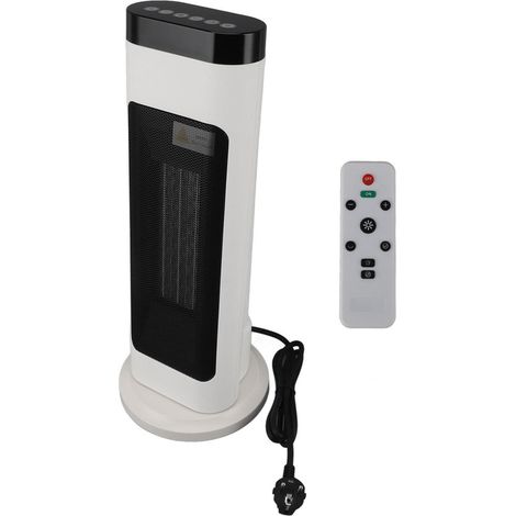 Radiateur céramique tour 1500W PTC chauffage rapide avec thermostat, télécommande, minuterie 1-9H, large angle 70°, fiche UE 220V (1/5)