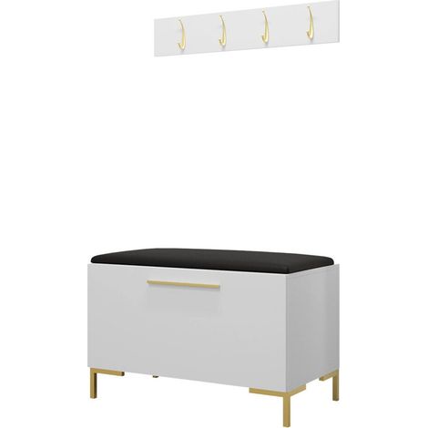 Conjunto para recibidor Nomal VIII, Blanco, 0x0x0cm, Aglomerado laminado, Tapiz, Montada en la pared, Colocada