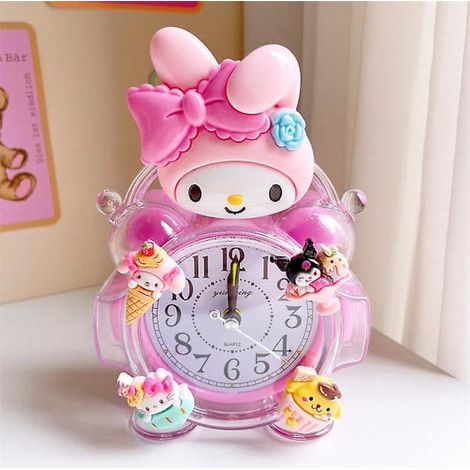 Réveil Sanrio Hello Kitty My Melody Cinnamoroll, minuteur de cuisine kawaii anime, mini réveil pour salon, décoration intérieure, cadeau My Melody A (1/4)