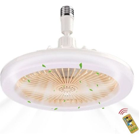 Deckenventilator mit Licht, Deckenventilator, 2-in-1 E27 Deckenventilator mit Licht und Fernbedienung, flacher geschlossener Deckenventilator, Deckenleuchte mit Ventilator (1/5)
