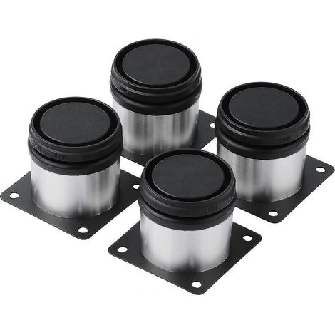 Pieds de cuisine ronds réglables en acier inoxydable, adaptés aux meubles de cuisine, canapés, tables, armoires et étagères, pour la réalisation de meubles à monter soi-même. Disponibles en noir et ar (1/5)