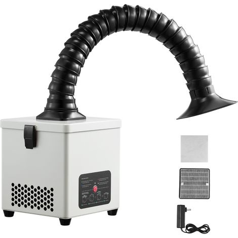 Mophorn Extractor de humos de soldadura de 43 W, sistema de filtración de tres etapas, flujo de aire de 180 m³/h, absorber humos de soldadura con motor sin escobillas y manguera ajustable de 360° (1/5)