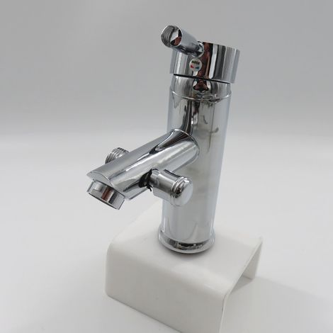 Dual-use mixer tap/washbasin/toilet bowl, entirely made of copper, with hot and cold water mixer. (1/5)