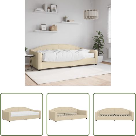 vidaXL Sofa - Tagesbett mit Matratze Creme 90x200 cm Stoff (1/5)