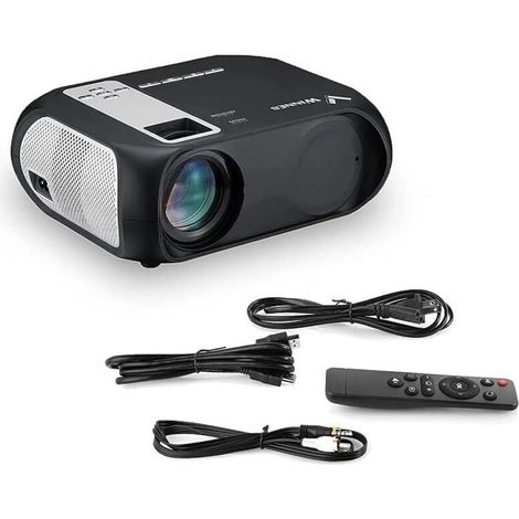 Videoproiettore Bluetooth WiFi, mini videoproiettore portatile Full HD 1080P per smartphone, TV, presentazioni PowerPoint, home cinema, con altoparlanti integrati. (1/4)