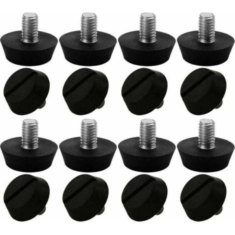 16 Stück verstellbare Möbelfüße, Nivellierfüße, Bodenschutz für Tisch und Stuhl, M6 x 10 x 20 mm