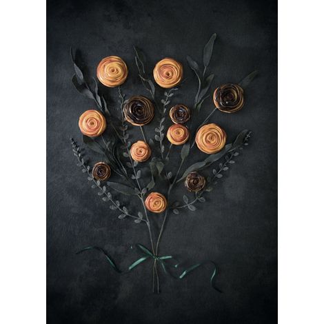 Tableau sur toile fleurs noirs 30x45 cm - Impression sur Toile Murale Décorative - Image imprimée en HD sur Toile - Toile sur Châssis en Bois FSC - Fabriqué en France