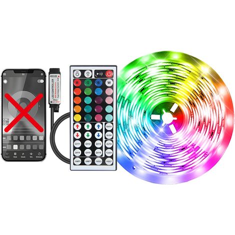 Ruban Led RGB - Bande Lumineuse 12 V - 5 M - 300 LED SMD 3528 - Télécommande 44 Touches - Éclairage Décoratif Intérieur (1/5)